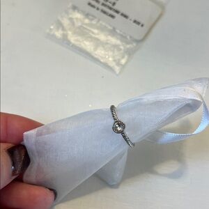 Touchstone Crystal April Birthstone Twisted Band Ring